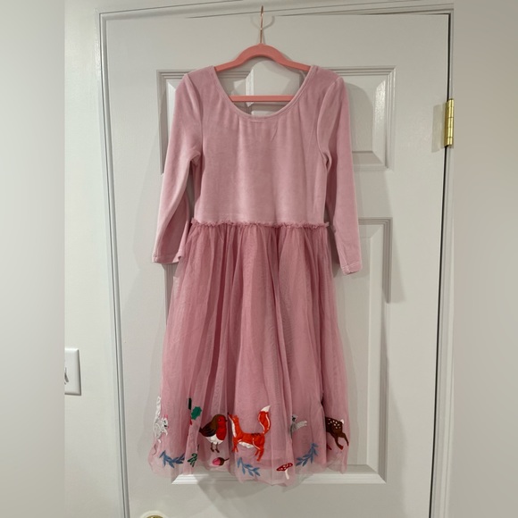 NWT Mini Boden Woodland Animals Holiday Tulle dress size 11/12Y - Picture 3 of 8